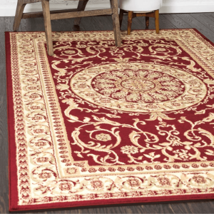 Traditional Rug Classic Floral Pattern, Burgundy