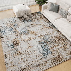 Modern Boho Distressed Abstract Area Rug